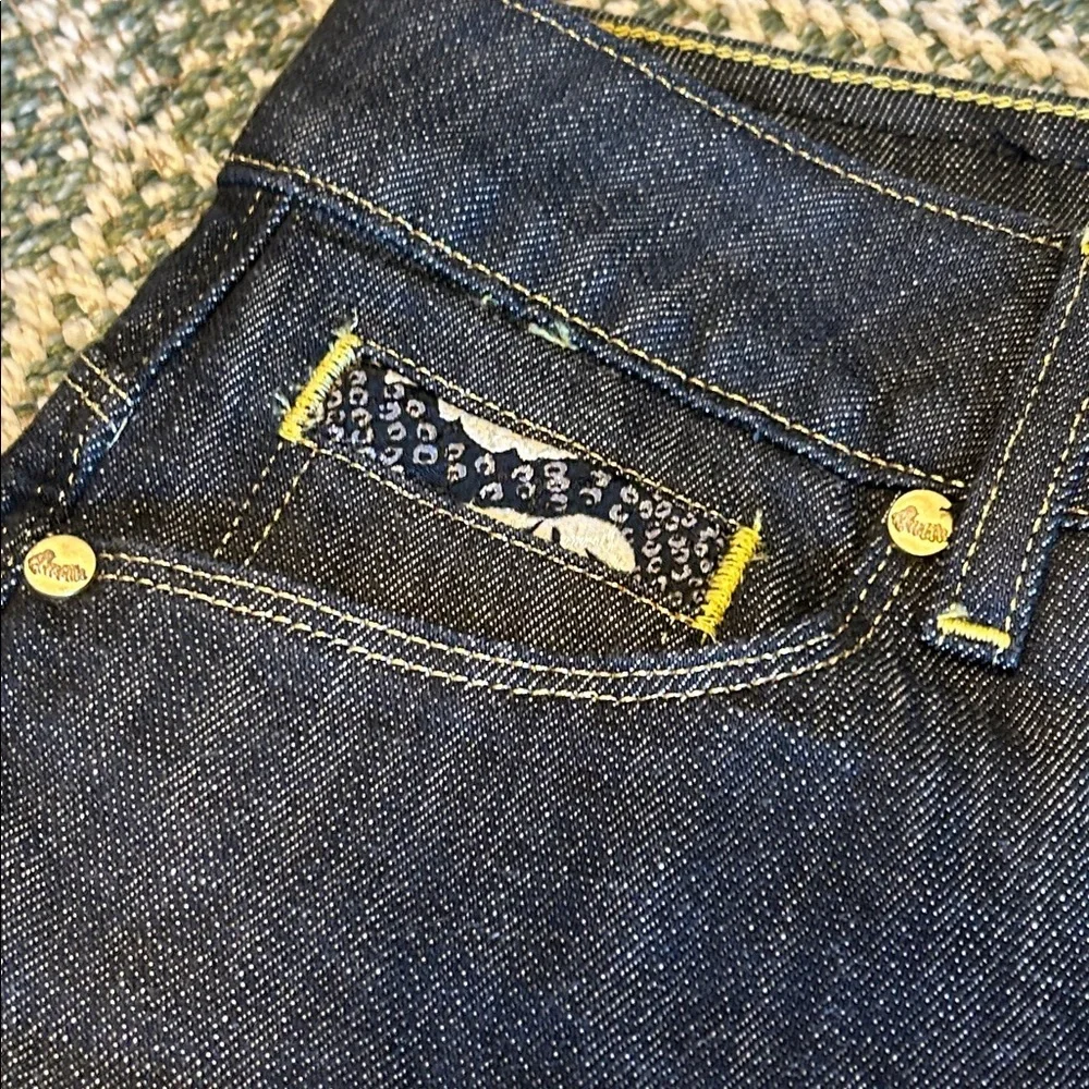Vintage Y2K Antik Denim Eva 5 Pocket Bootcut Embroidered Patchwork Low Rise Jean
